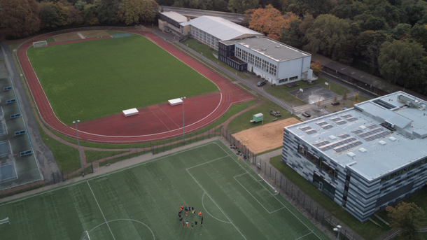 Der SportCAMPUS aus der Vogelsperspektive