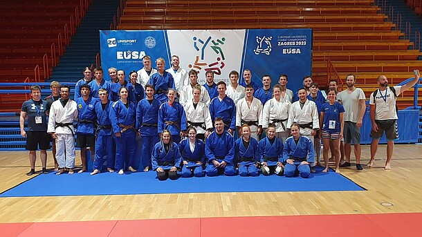 Das deutsche Judo-Team bei den EUC Combat 2023 in Zagreb.