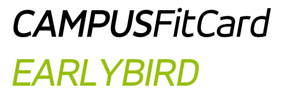 Die Überschrift der CAMPUSFitCard EARLYBIRD.