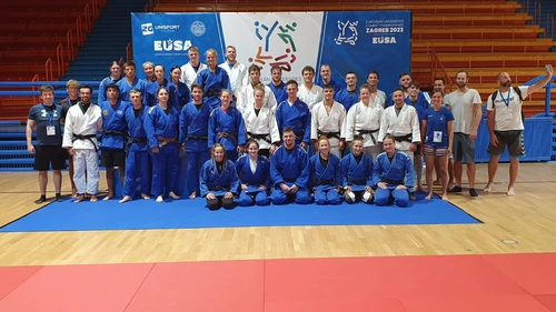 Das deutsche Judo-Team bei den EUC Combat 2023 in Zagreb.
