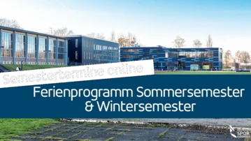 Der Sportcampus mit einer Infoaufschrift.